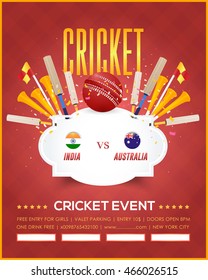 Cricket Event Poster Template Vector Background