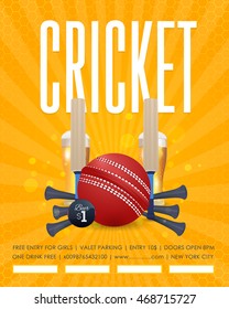 Cricket Event Poster Template Vector Background