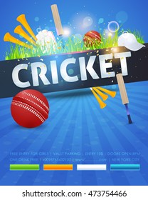 Cricket Event Poster Template Vector Background