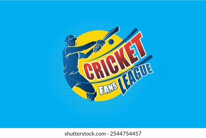 Cricket Fans League Logo ID with Background