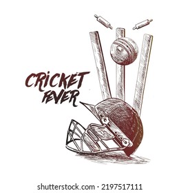 cricket fever t shirt graphic design vector illustration