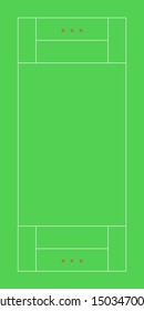 Cricket Field. Design of sport court. Simple symbol and background. Vector Illustration isolated on a white background