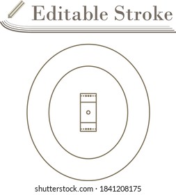 Cricket Field Icon. Editable Stroke Simple Design. Vector Illustration.
