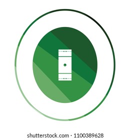 Cricket field icon. Flat color design. Vector illustration.