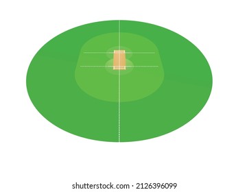 Cricket field isolated. vector illustration