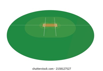 Cricket field isolated. vector illustration