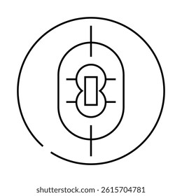 cricket field line icon vector. cricket field sign. isolated contour symbol black illustration
