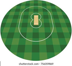 Cricket field. vector illustration