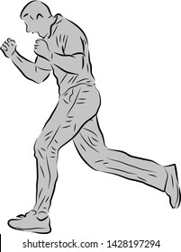 Cricket Fielding Action Vector Image With A Silhouette Layer