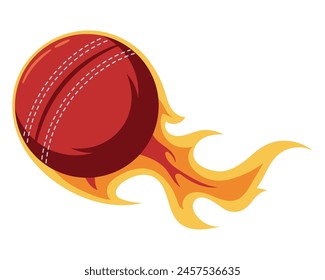 cricket fire ball illustration design