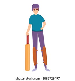 Cricket game icon. Cartoon of cricket game vector icon for web design isolated on white background