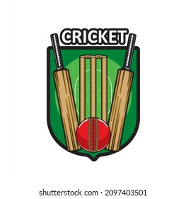 cricket bat and ball logo