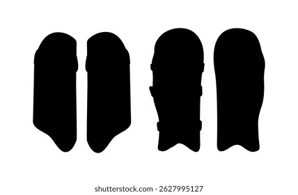 Cricket Garde Clip Art Isolated Collection, Cricket Garde Silhouette Icon Set, Professional Cricket Garde Set.