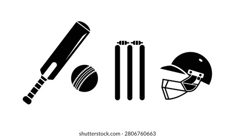 Cricket gear for playing game Stock Vector