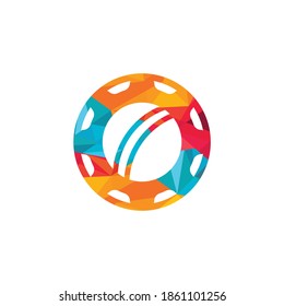 Cricket gear vector logo design template.	