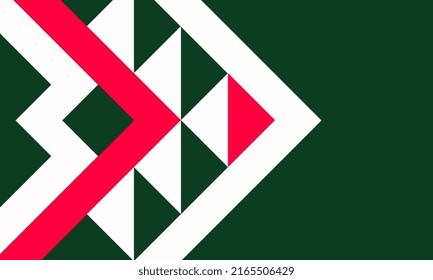 Cricket Geometric Pattern white, pink and green color vector.