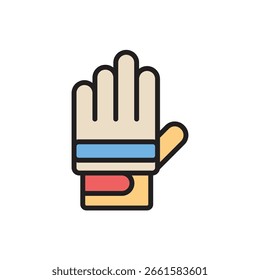 Ilustración vectorial de icono de guante de cricket