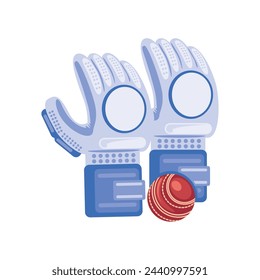 cricket gloves and ball illustration design