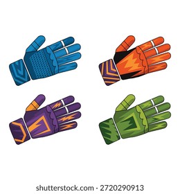 Cricket Gloves Collection Bundle Vector for Professional Players