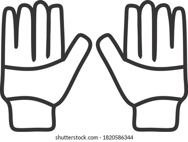 Cricket Gloves Icon, Gloves Sign, Symbol.