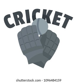 Cricket gloves logo. Flat illustration of cricket gloves vector logo for web design isolated on white background