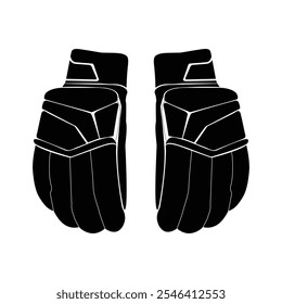 Cricket Gloves Vector Clip Art Outline Silhouette Cricket Gloves Minimal Isolated, Illustration Vector Collection.

