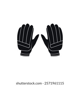 Cricket Gloves Vector Clip Art Outline Silhouette Cricket Gloves Minimal Isolated, Illustration Vector Collection.
