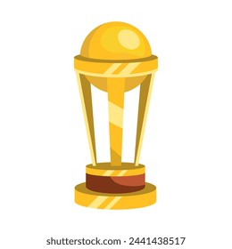 cricket gold trophy illustration design