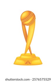 Cricket golden trophy icon vector