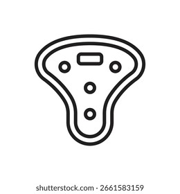 Ilustración vectorial de icono de contorno de guardia de cricket