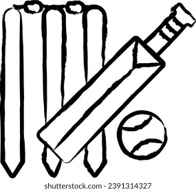 Ilustración vectorial de mano de cricket