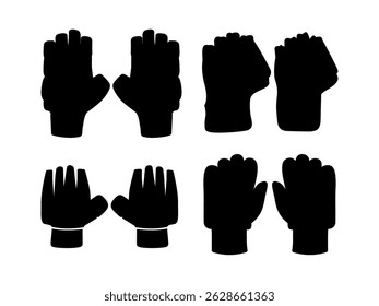 Cricket Hand Gloves Clip Art Isolated Collection
