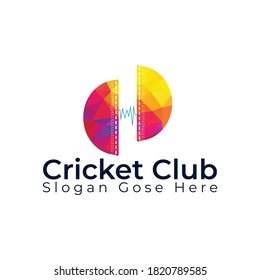 Cricket Hard Ball Signals Vector Template Design. Hard Ball Frequency Logo Vector Template.