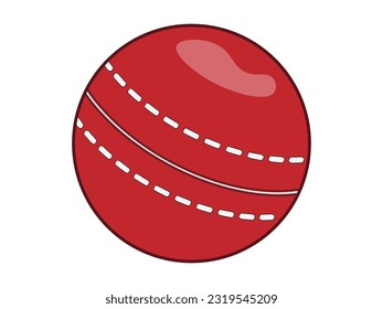 A cricket hard ball vector icon represents the specialized ball used in the sport of cricket.