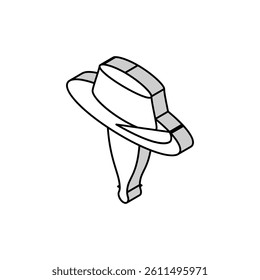 cricket hat cap isometric icon vector. cricket hat cap sign. isolated symbol illustration