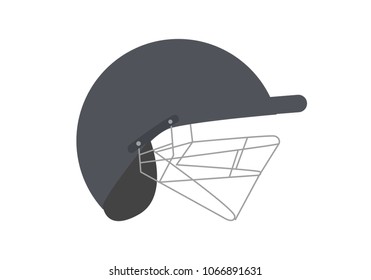 Cricket helmet flat vector design 