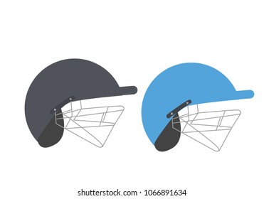 Cricket helmet flat vector design 