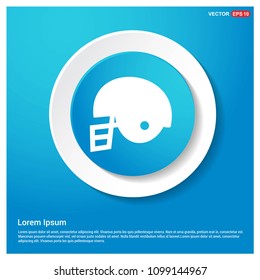 Cricket Helmet Icon Abstract Blue Web Sticker Button