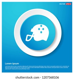 Cricket Helmet Icon Abstract Blue Web Sticker Button - Free vector icon
