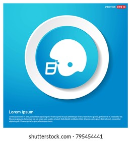 Cricket Helmet Icon Abstract Blue Web Sticker Button