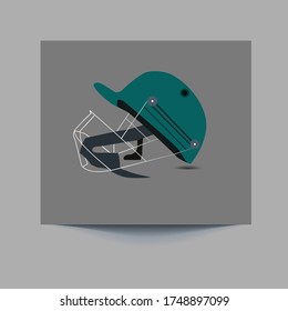 Cricket Helmet icon. Flat design, Vector illustration. eps 10