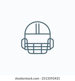 Cricket helmet icon line art. Simple line art illustration of a cricket helmet. A protective headwear for cricket players.