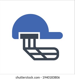 Cricket helmet icon, Vector graphics