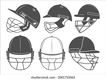 Cricket Helmet Icon, Helmsymbol, Vektorgrafik einzeln