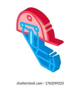 Cricket Helmet Icon Vector. Isometric Cricket Helmet sign. color isolated symbol illustration