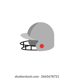 Icono de casco de cricket con fondo blanco.