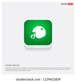 Cricket Helmet IconGreen Web Button - Free vector icon