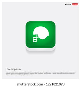 Cricket Helmet IconGreen Web Button - Free vector icon
