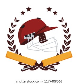 Cricket helmet on wreaht with stars