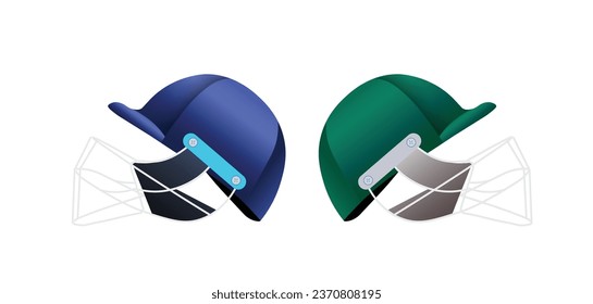 cricket helmet vector illustration on white isolated